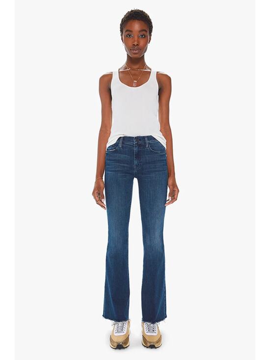 MOTHER Denim - Mother The Weekender Fray Denim High Rise Flared Jeans Blue 30